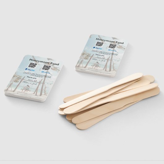 Honeymoon fund venomo paypal donation Q R couple Handwaaier (Niet-gemonteerd)