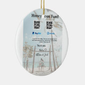 Honeymoon fund venomo paypal donation Q R couple Keramisch Ornament (Rechts)