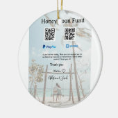 Honeymoon fund venomo paypal donation Q R couple Keramisch Ornament (Links)