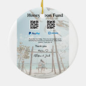 Honeymoon fund venomo paypal donation Q R couple Keramisch Ornament (Achterkant)