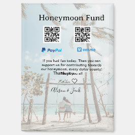Honeymoon fund venomo paypal donation Q R couple Magneet
