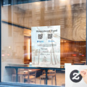 Honeymoon fund venomo paypal donation Q R couple Raamsticker (Cafe Raam)