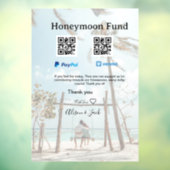 Honeymoon fund venomo paypal donation Q R couple Raamsticker (Vel 3)