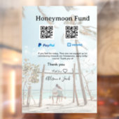 Honeymoon fund venomo paypal donation Q R couple Raamsticker (Vel 2)