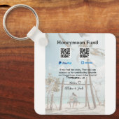 Honeymoon fund venomo paypal donation Q R couple Sleutelhanger (Voorkant)