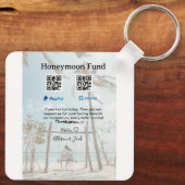 Honeymoon fund venomo paypal donation Q R couple Sleutelhanger (Achterkant)