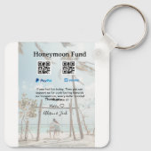 Honeymoon fund venomo paypal donation Q R couple Sleutelhanger (Achterkant)