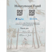Honeymoon fund venomo paypal donation Q R couple Sticker (Voorkant)