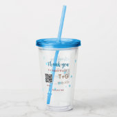 Honeymoon fund Voeg Q R code paar naam bruiloft Acryl Drinkbeker (Achterkant)