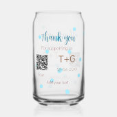 Honeymoon fund Voeg Q R code paar naam bruiloft Blikvorm Glas (Achterkant)