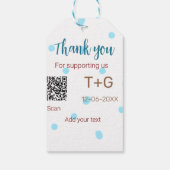 Honeymoon fund Voeg Q R code paar naam bruiloft Cadeaulabel (Achterkant)