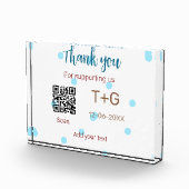 Honeymoon fund Voeg Q R code paar naam bruiloft Fotoblokken (Rechts)