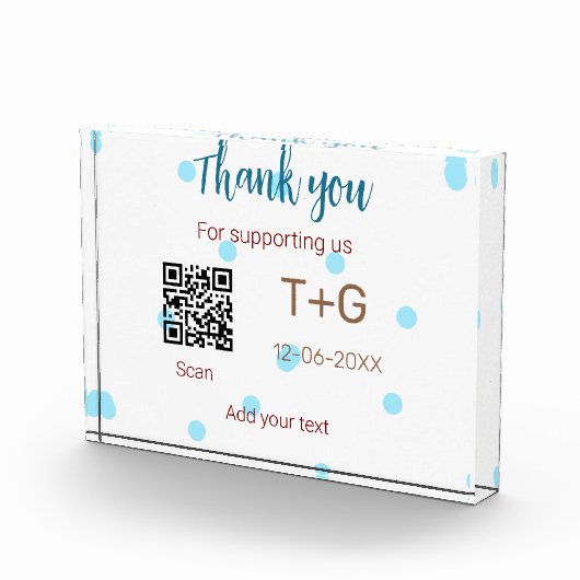 Honeymoon fund Voeg Q R code paar naam bruiloft Fotoblokken (Rechts)