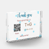 Honeymoon fund Voeg Q R code paar naam bruiloft Fotoblokken (Links)