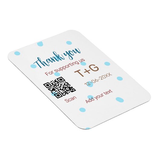 Honeymoon fund Voeg Q R code paar naam bruiloft Magneet (Rechterzijde)