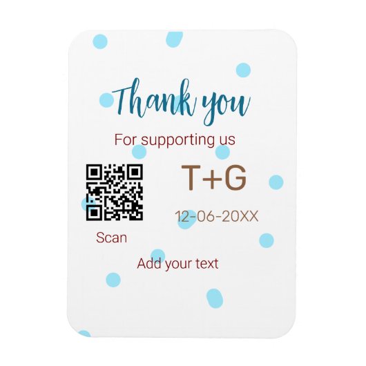 Honeymoon fund Voeg Q R code paar naam bruiloft Magneet (Verticaal)