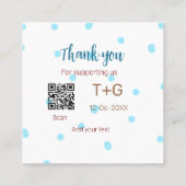 Honeymoon fund Voeg Q R code paar naam bruiloft Vierkante Visitekaartje (Achterkant)