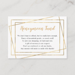 Honeymoon Fund vrijgezellenfeest of bruiloft Informatiekaartje