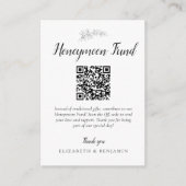 Honeymoon Fund Wedding QR Code Minimal Elegant Informatiekaartje (Voorkant)