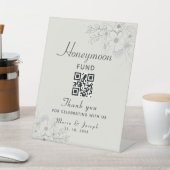 Honeymoon Fund Wedding QR Code Sign Reclamebord Met Voetstuk (Insitu)