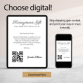Honeymoon Fund Wedding Registry Gift QR Code Kaart