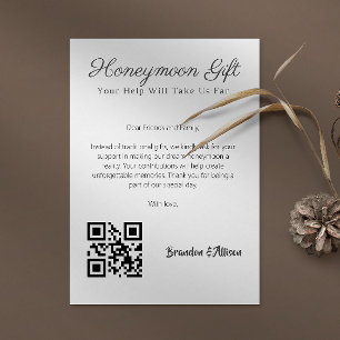Honeymoon Fund Wedding Registry Gift QR Code Kaart