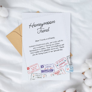 Honeymoon Fund Wedding Registry Reisaanvraag Acryl Uitnodigingen