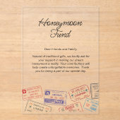 Honeymoon Fund Wedding Registry Reisaanvraag Acryl Uitnodigingen (Voorkant)