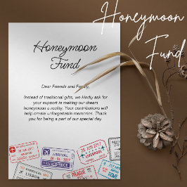 Honeymoon Fund Wedding Registry Reisaanvraag Kaart