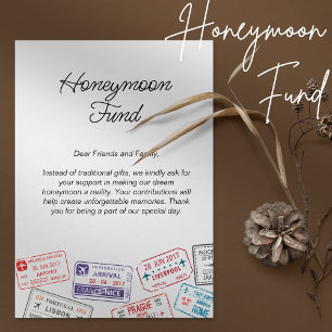 Honeymoon Fund Wedding Registry Reisaanvraag Kaart