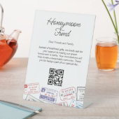 Honeymoon Fund Wedding Registry Reisaanvraag Reclamebord Met Voetstuk (Insitu)