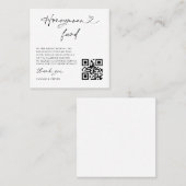 Honeymoon Fund Wedding Request Enclosure QR Card Vierkante Visitekaartje (Voorkant / Achterkant)