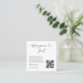 Honeymoon Fund Wedding Request Enclosure QR Card Vierkante Visitekaartje (Staand voorkant)