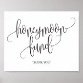 Honeymoon Fund Wedding Sign. Poster (Voorkant)