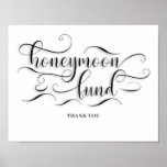 Honeymoon Fund Wedding Sign. Poster<br><div class="desc">Honeymoon Fund Wedding Sign.</div>