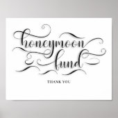 Honeymoon Fund Wedding Sign. Poster (Voorkant)