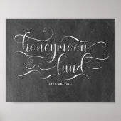 Honeymoon Fund Wedding Sign. Poster (Voorkant)