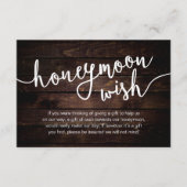 Honeymoon Fund Wens Geld, Moderne Rustieke Bruilof Informatiekaartje (Voorkant)