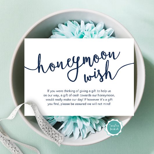 Honeymoon Fund Wens Geld, Moderne Rustieke Bruilof Informatiekaartje