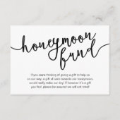 Honeymoon Fund Wish Cash, moderne rustieke bruilof Informatiekaartje (Voorkant)