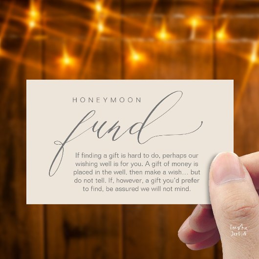 Honeymoon Fund Wishing Well, Wish, A Note On Gifts Informatiekaartje