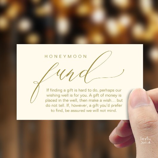 Honeymoon Fund Wishing Well, Wish, A Note On Gifts Informatiekaartje