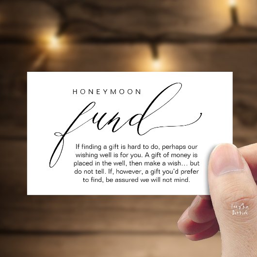 Honeymoon Fund Wishing Well, Wish, A Note On Gifts Informatiekaartje