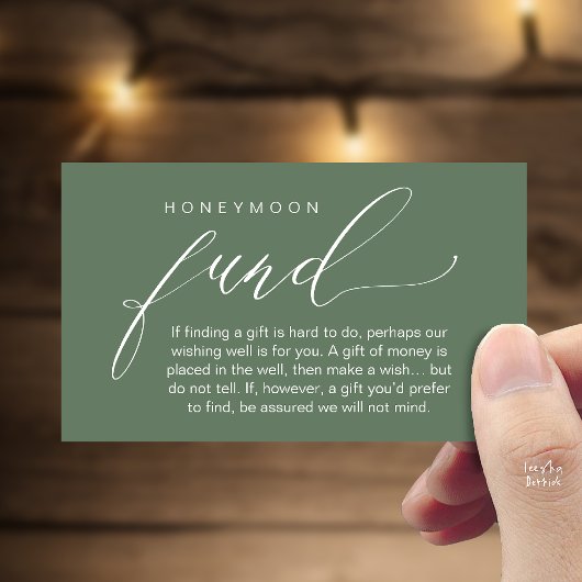 Honeymoon Fund Wishing Well, Wish, A Note On Gifts Informatiekaartje