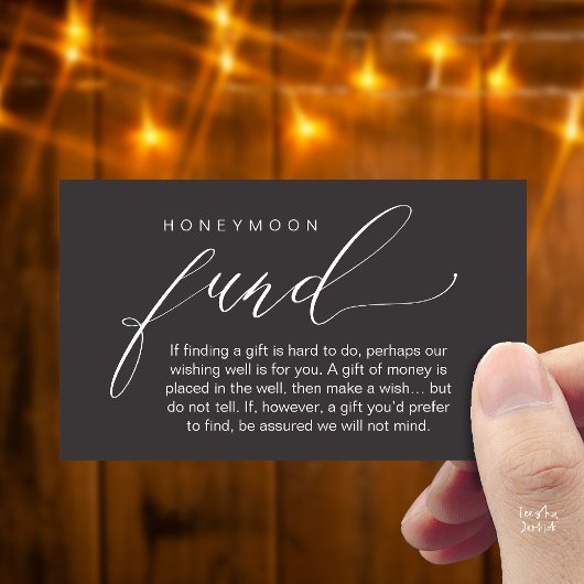 Honeymoon Fund Wishing Well, Wish, A Note On Gifts Informatiekaartje