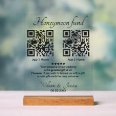 Honeymoon Fund With 2 QR Code Acryl Bord (Neutraal)