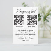 Honeymoon Fund With 2 QR Code And Photo Kaart (Staand voorkant)