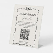 Honeymoon Funds Whimsical Italiaanse Doodle Weddin Reclamebord Met Voetstuk (Voorkant)