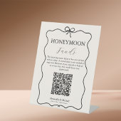 Honeymoon Funds Whimsical Italiaanse Doodle Weddin Reclamebord Met Voetstuk