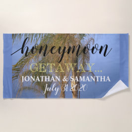 Honeymoon Getaway Palm Trees Beach Towel Strandlaken